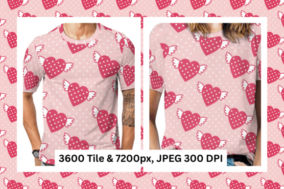 Download Winged Hearts Seamless Pattern - Hearts Collection