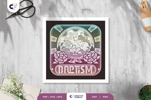 Download Baptism with Pigeon 3D Shadow Box - Premium Resources