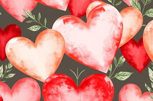 Download Romantic Watercolor Hearts - Hearts Collection