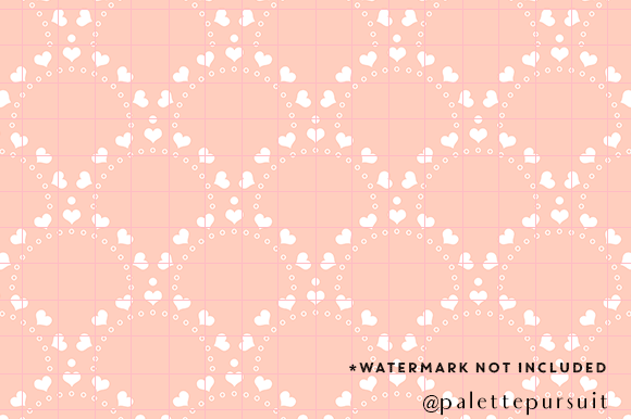 Download Peach Hearts Mermaid Valentines Pattern - Hearts Collection