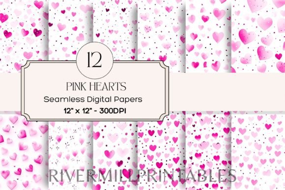 Download Seamless Pink Hearts Digital Papers - Hearts Collection
