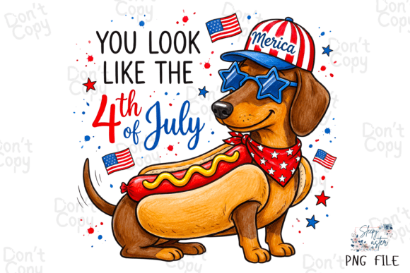 Download Dachshund 4th of July, Hot Dog, USA PNG - Usa Collection