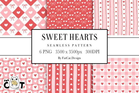 Download Sweet Hearts Seamless Pattern Bundle - Hearts Collection
