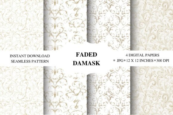 Download Faded Damask Seamless Pattern 4 - Damask Collection