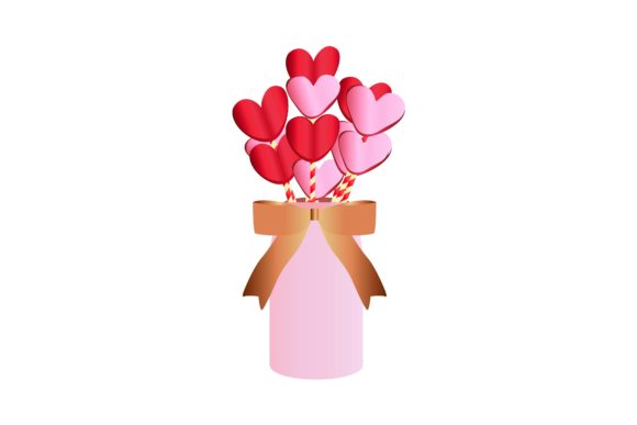 Download Pink Hearts Paper Bouquet Illustration - Hearts Collection