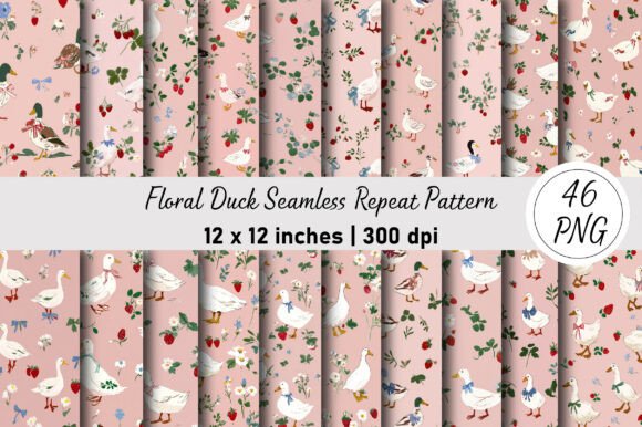 Download Floral Duck Seamless Repeat Pattern - Repeat pattern Collection