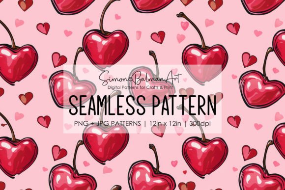 Download Cherry Hearts Seamless Pattern - Hearts Collection