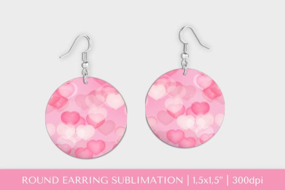 Download Pink Hearts Earrings Sublimation - Hearts Collection