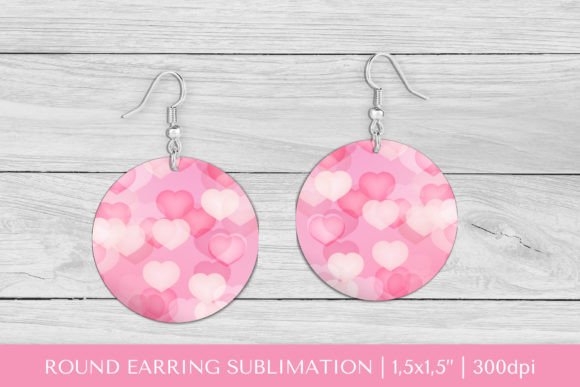 Download Pink Hearts Earrings Sublimation - Hearts Collection