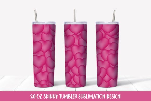 Download Hot Pink Hearts Tumbler Sublimation.PNG - Hearts Collection