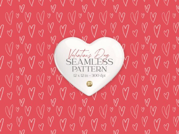Download Red Peach Hearts Seamless Pattern - Hearts Collection