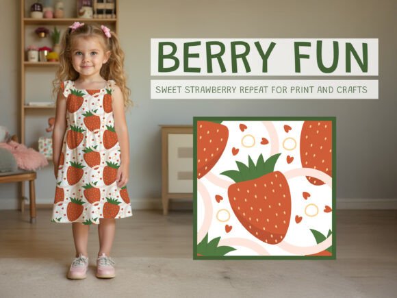 Download Cute Strawberry Hearts Seamless Pattern - Hearts Collection