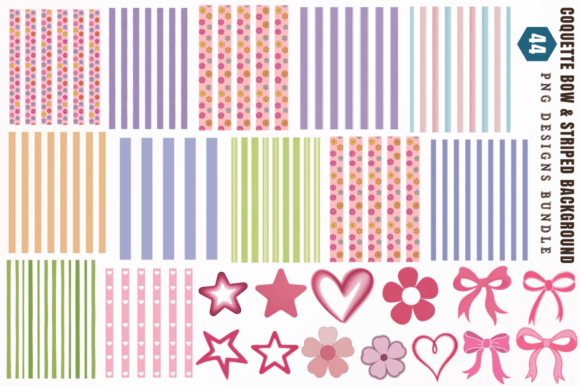Download Coquette Bow &amp; Striped Background PNG De - Striped background Collection