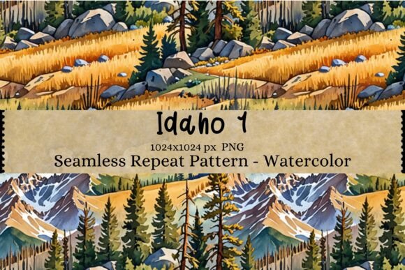 Download Idaho Seamless Repeat Pattern Watercolor - Repeat pattern Collection