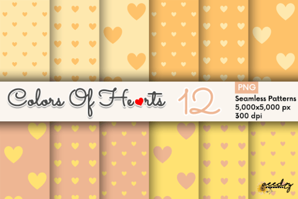 Download Peach Hearts Patterns Set - Hearts Collection