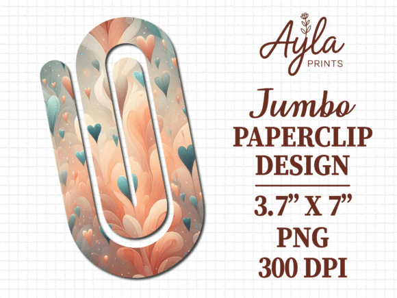Download Rustic Peach Hearts Jumbo Paperclip PNG - Hearts Collection