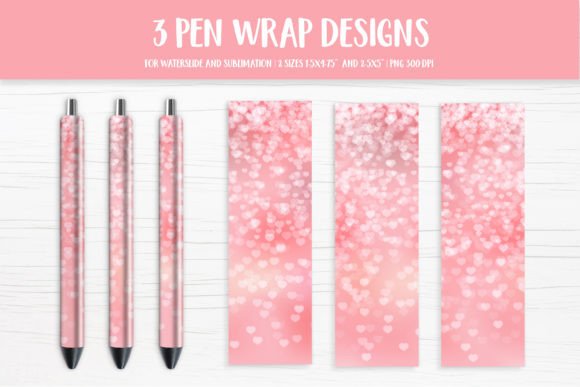 Download Blush Pink Hearts Background Pen Wrap - Hearts Collection